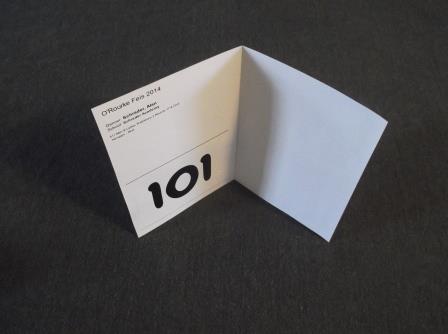 Number card folded in half